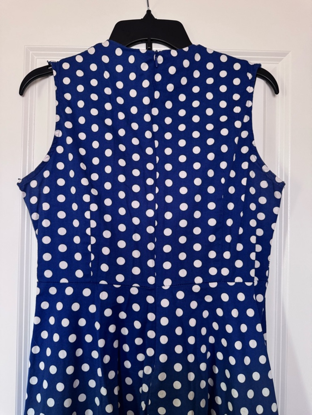 Summer Polka Dot Cotton Vintage Elegant Dress Big Swing - Picture 5 of 7